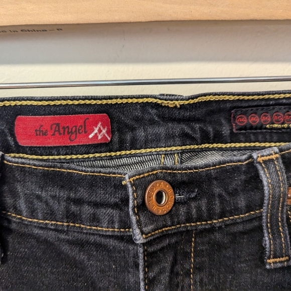 AG Boot Cut Flare Jeans The Angel Black Denim  Adriano Goldschmied Size 27 - Picture 4 of 6
